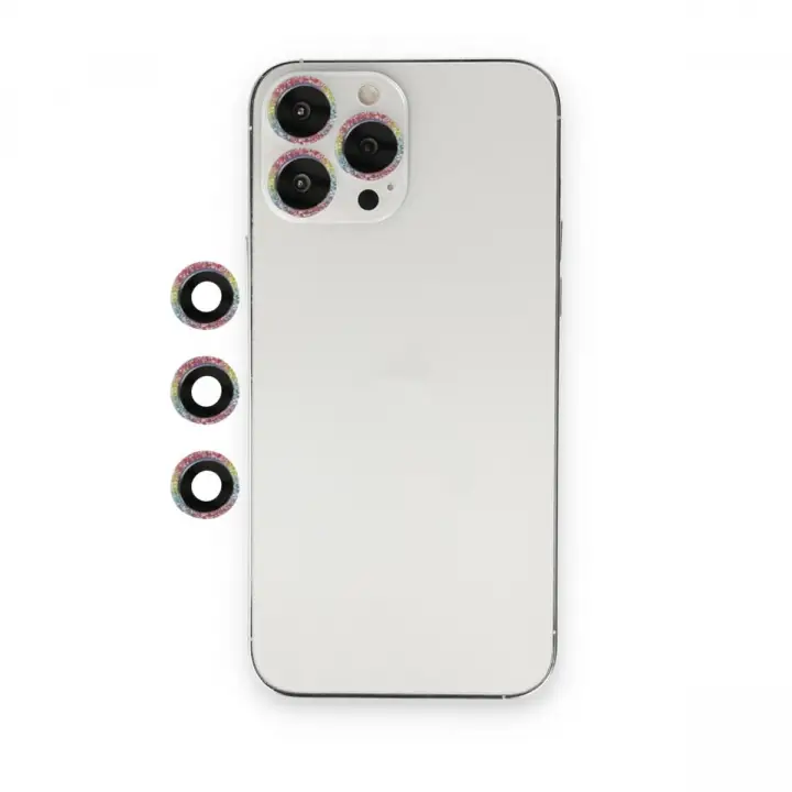 Newface iPhone 13 Pro Max Shine Kamera Lens - Rainbow
