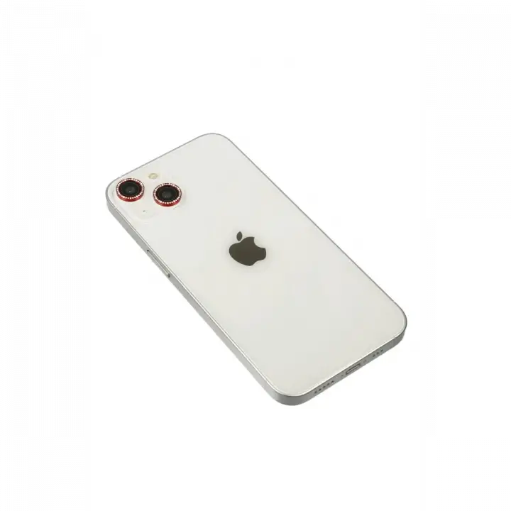 Newface iPhone 14 Diamond Kamera Lens - Kırmızı