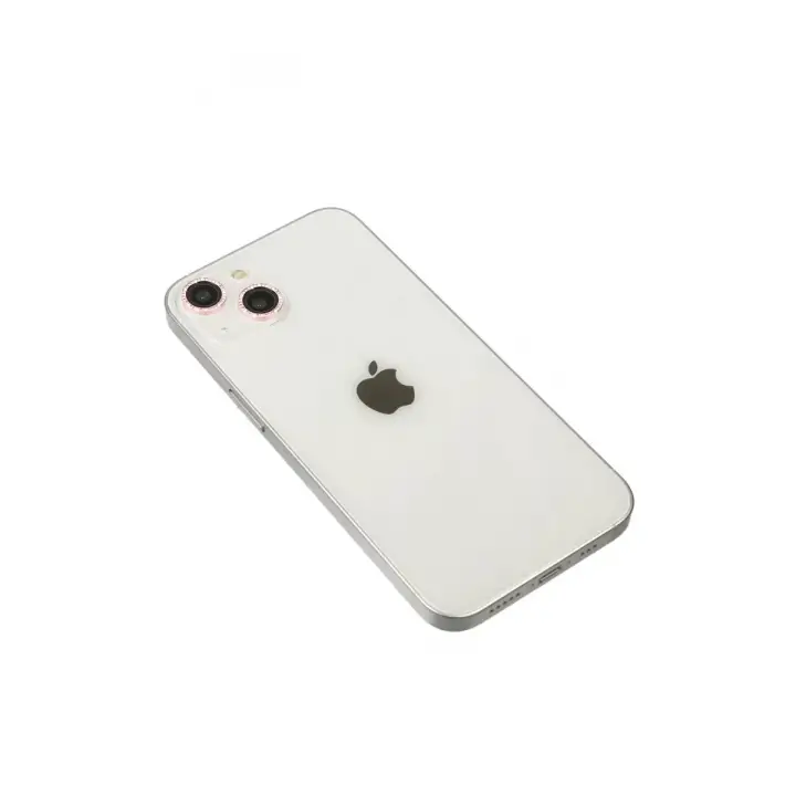 Newface Apple iPhone 14 Diamond Kamera Lens - Pembe