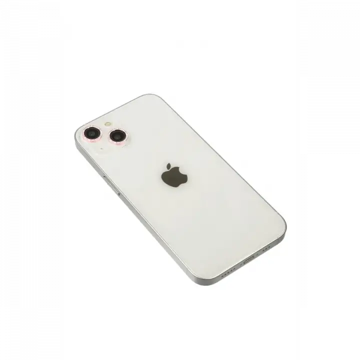 Newface iPhone 14 Diamond Kamera Lens - Pembe