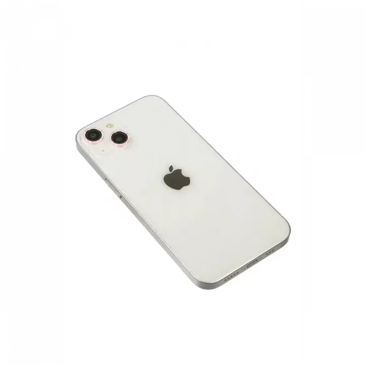 Newface Apple iPhone 14 Diamond Kamera Lens - Pembe