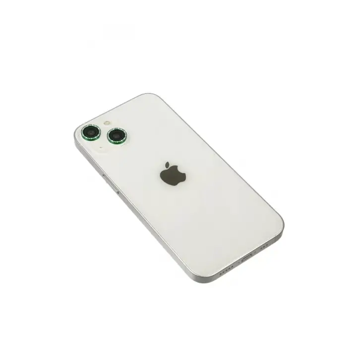 Newface Apple iPhone 14 Diamond Kamera Lens - Yeşil