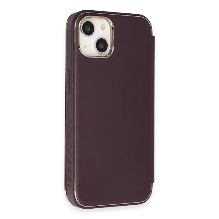 Newface iPhone 14 Kılıf Dolpin Kapaklı - Derin Mor