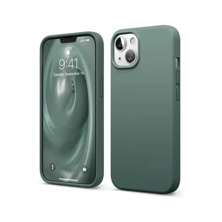 Newface Apple iPhone 14 Kılıf First Silikon - Koyu Yeşil
