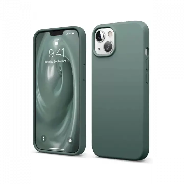 Newface Apple iPhone 14 Kılıf First Silikon - Koyu Yeşil