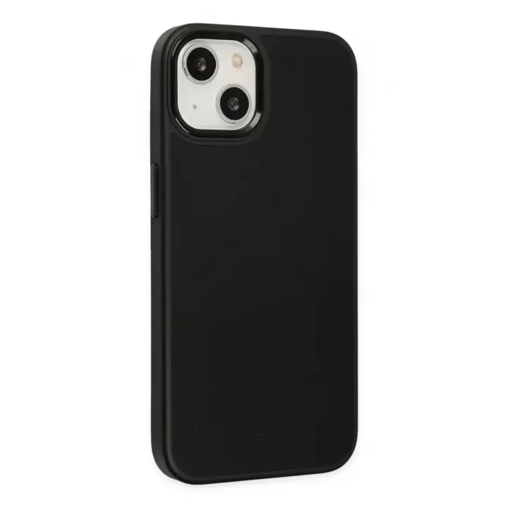 Newface Apple iPhone 14 Plus Kılıf Asya Deri Silikon - Siyah