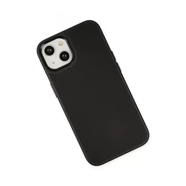 Newface Apple iPhone 14 Plus Kılıf Asya Deri Silikon - Siyah