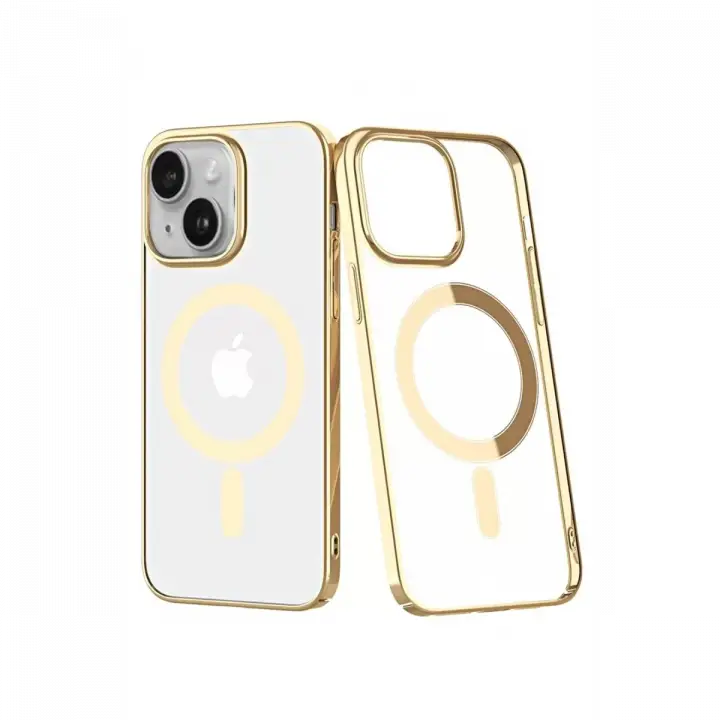 Newface Apple iPhone 14 Plus Kılıf Element Magneticsafe Sert Kapak - Gold