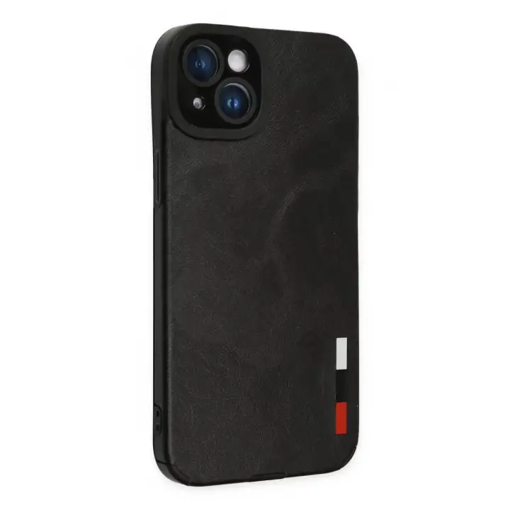 Newface Apple iPhone 14 Plus Kılıf Loop Deri Silikon - Siyah