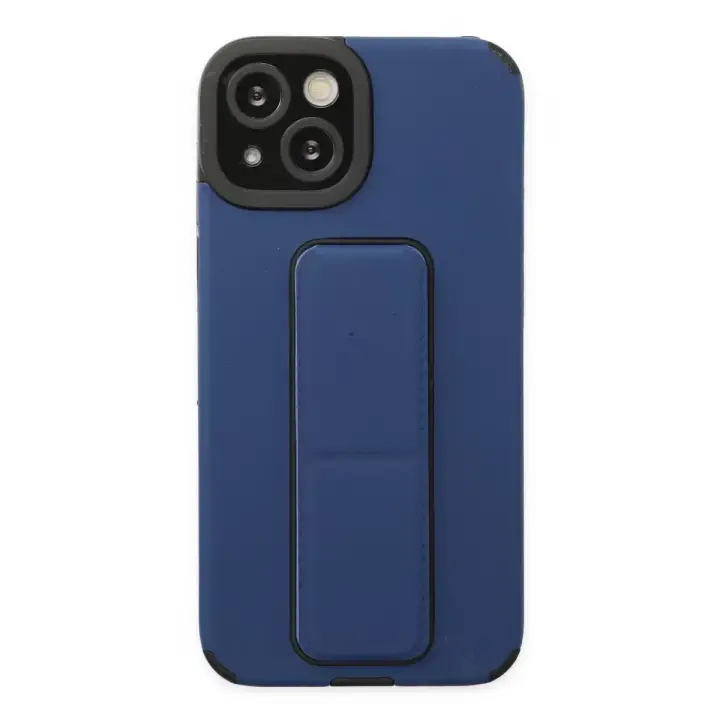 Newface Apple iPhone 14 Plus Kılıf Mega Standlı Silikon - Mavi
