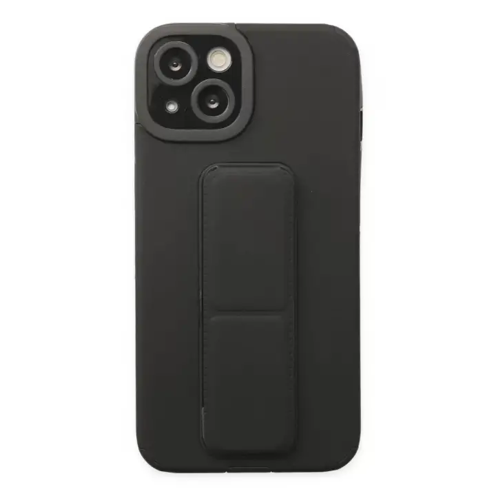 Newface Apple iPhone 14 Plus Kılıf Mega Standlı Silikon - Siyah