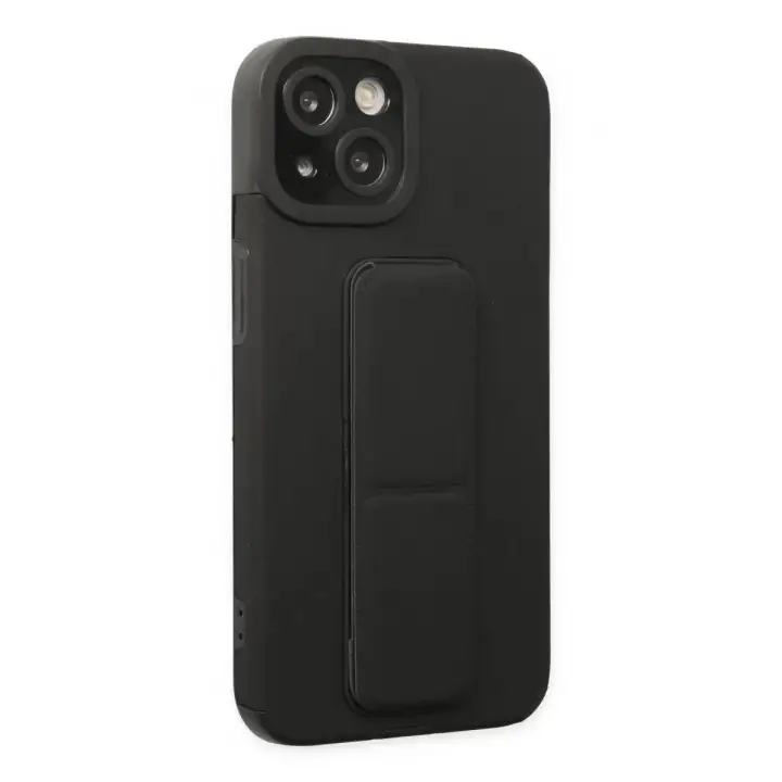 Newface Apple iPhone 14 Plus Kılıf Mega Standlı Silikon - Siyah