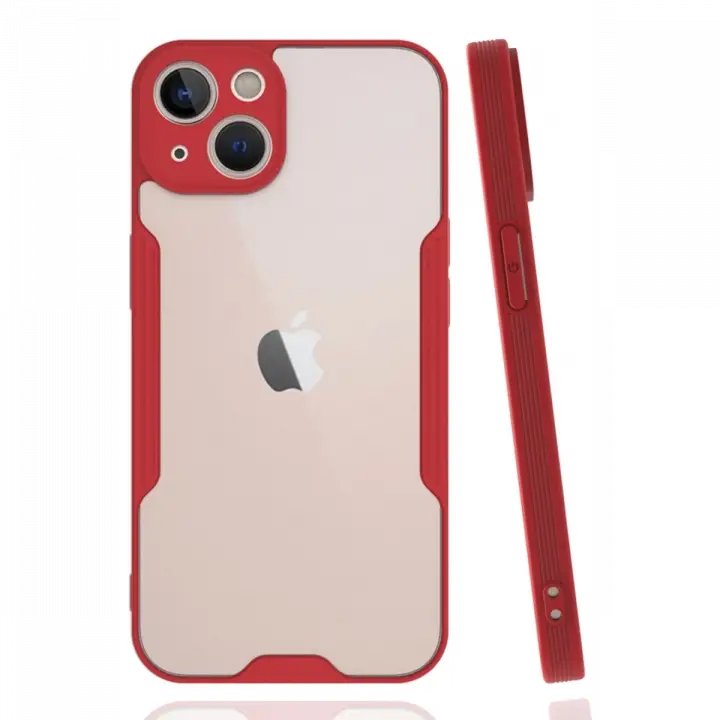 Newface iPhone 14 Plus Kılıf Platin Silikon - Kırmızı