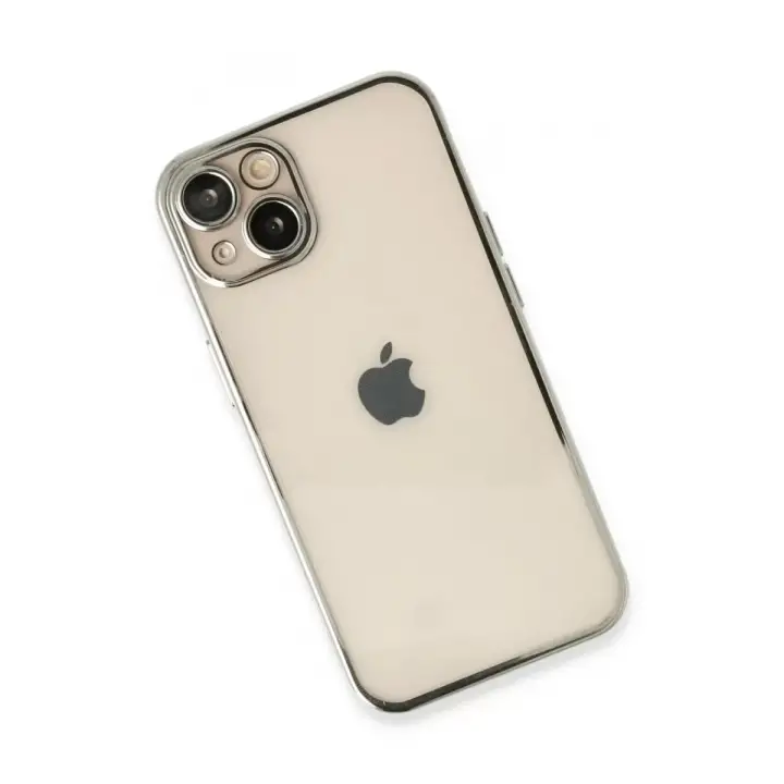 Newface Apple iPhone 14 Plus Kılıf Razer Lensli Silikon - Gümüş