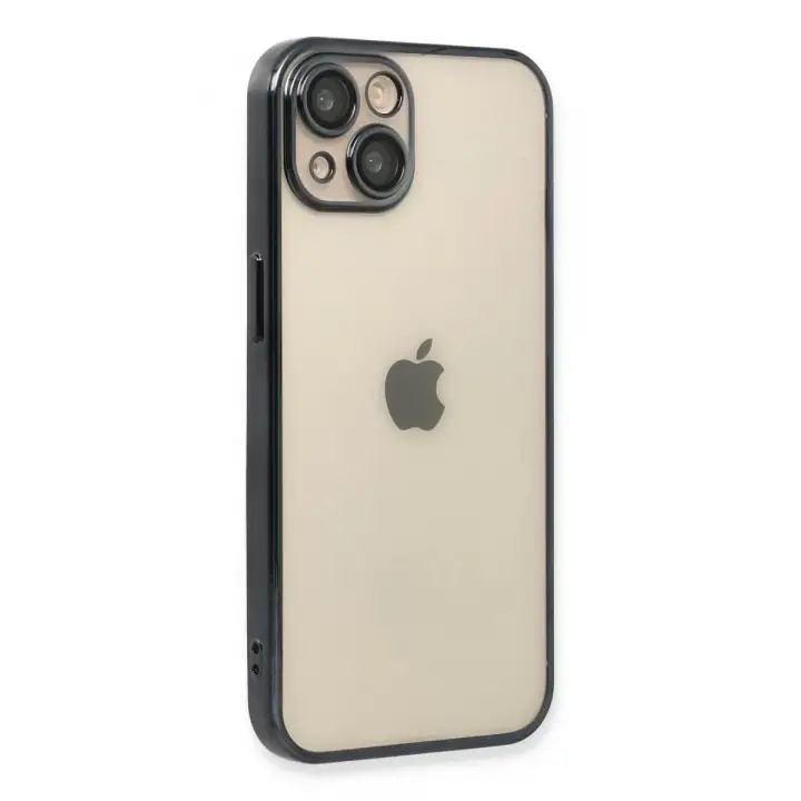 Newface Apple iPhone 14 Plus Kılıf Razer Lensli Silikon - Siyah