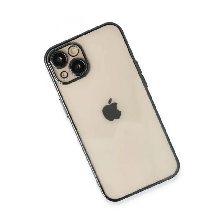 Newface Apple iPhone 14 Plus Kılıf Razer Lensli Silikon - Siyah