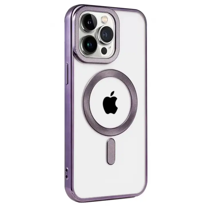 Newface Apple iPhone 14 Pro Kılıf Kronos Magsafe Kapak - Derin Mor