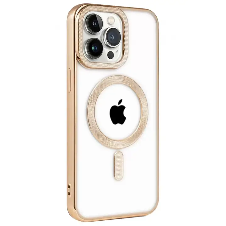 Newface Apple iPhone 14 Pro Kılıf Kronos Magsafe Kapak - Gold