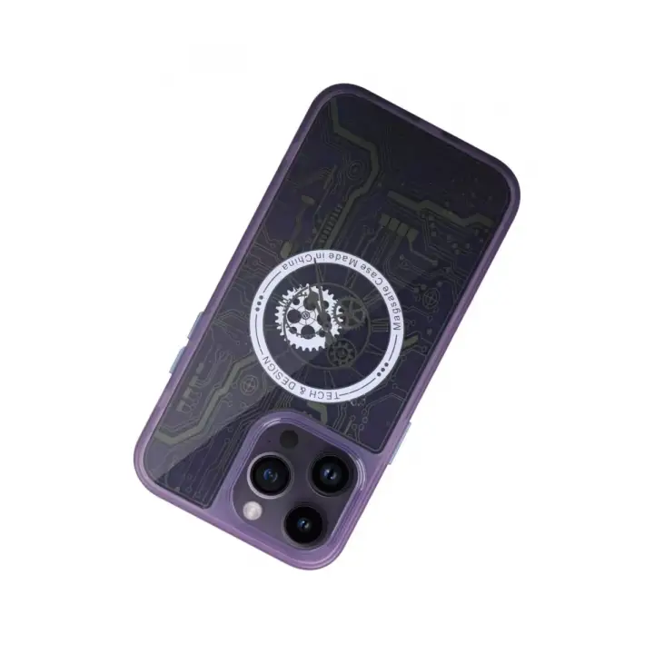 Newface Apple iPhone 14 Pro Kılıf Magic Magneticsafe Silikon - Derin Mor