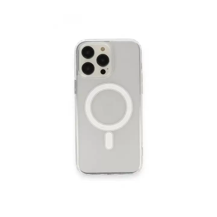 Newface Apple iPhone 14 Pro Kılıf Matte Şeffaf Magneticsafe - Şeffaf