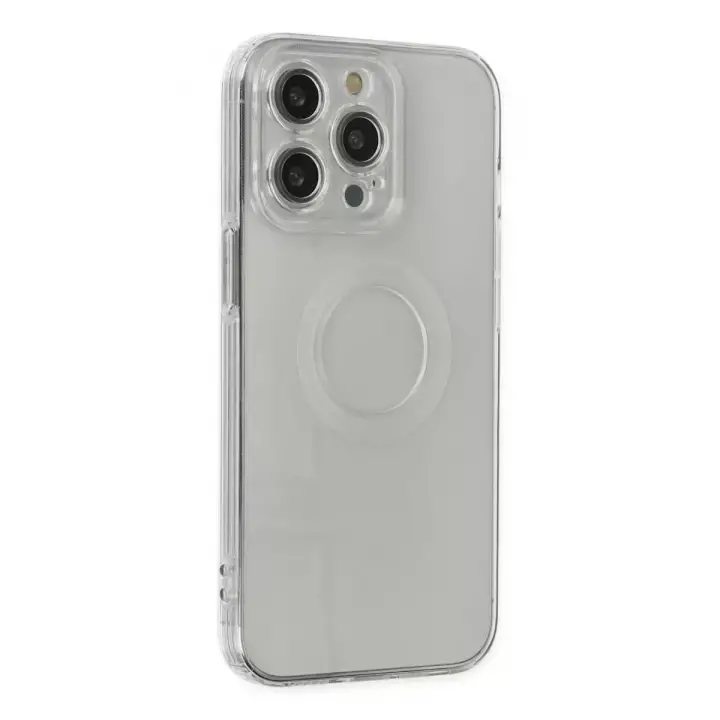Newface Apple iPhone 14 Pro Kılıf Santa Lens Silikon - Şeffaf