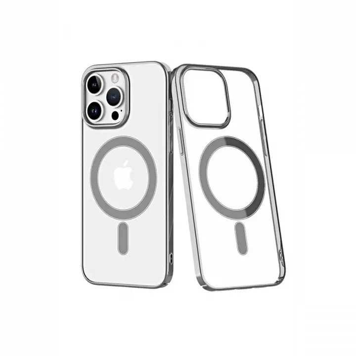 Newface iPhone 14 Pro Max Kılıf Element Magneticsafe Sert Kapak - Gümüş