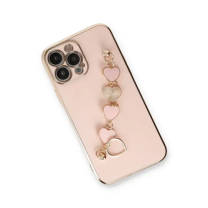 Newface iPhone 14 Pro Max Kılıf Esila Silikon - Pudra