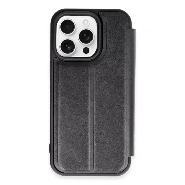 Newface Apple iPhone 14 Pro Max Kılıf Flip Cover - Siyah