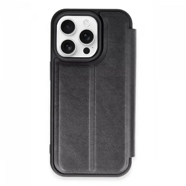 Newface Apple iPhone 14 Pro Max Kılıf Flip Cover - Siyah
