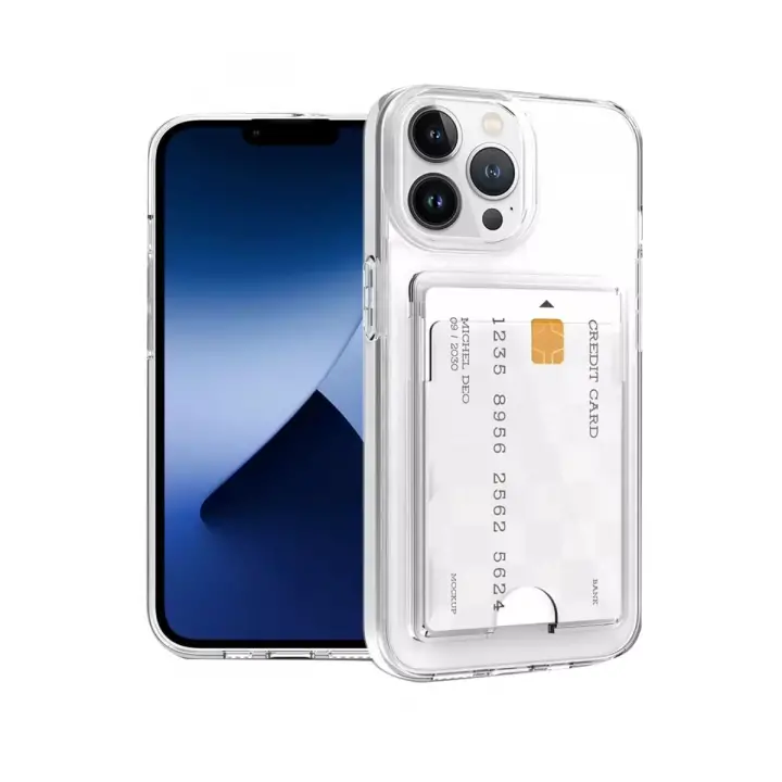Newface Apple iPhone 14 Pro Max Kılıf Kart Şeffaf Silikon - Şeffaf