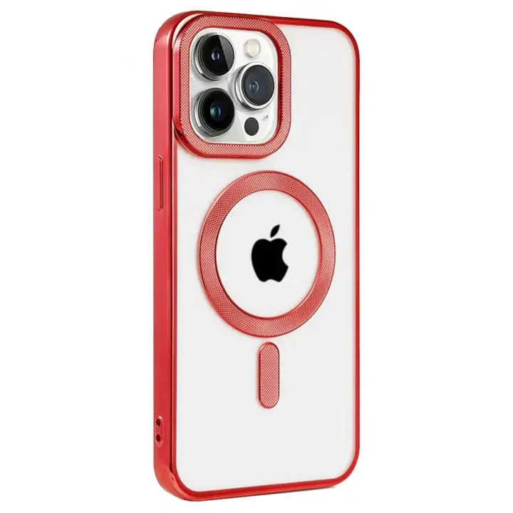 Newface Apple iPhone 14 Pro Max Kılıf Kronos Magsafe Kapak - Kırmızı
