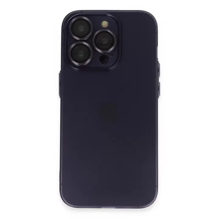 Newface Apple iPhone 14 Pro Max Kılıf Luko Lens Silikon - Derin Mor