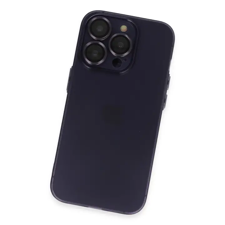 Newface iPhone 14 Pro Max Kılıf Luko Lens Silikon - Derin Mor