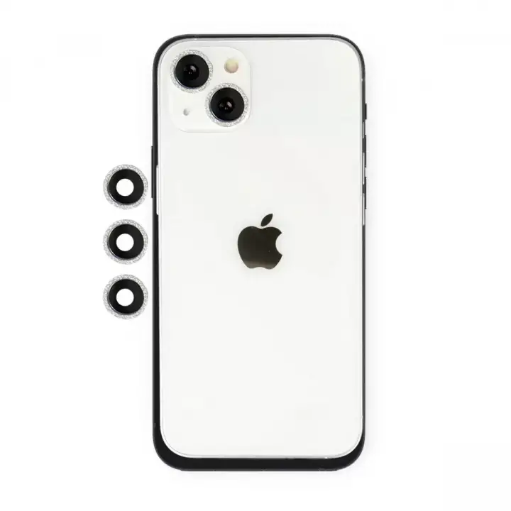 Newface Apple iPhone 14 Shine Kamera Lens - Gümüş