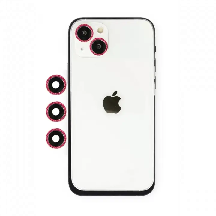 Newface iPhone 14 Shine Kamera Lens - Kırmızı