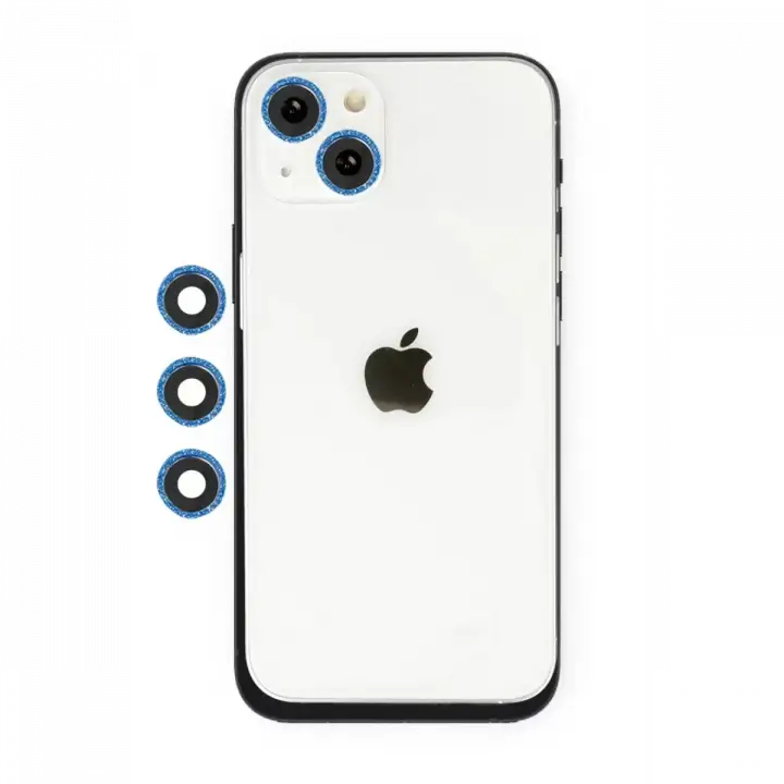 Newface Apple iPhone 14 Shine Kamera Lens - Mavi