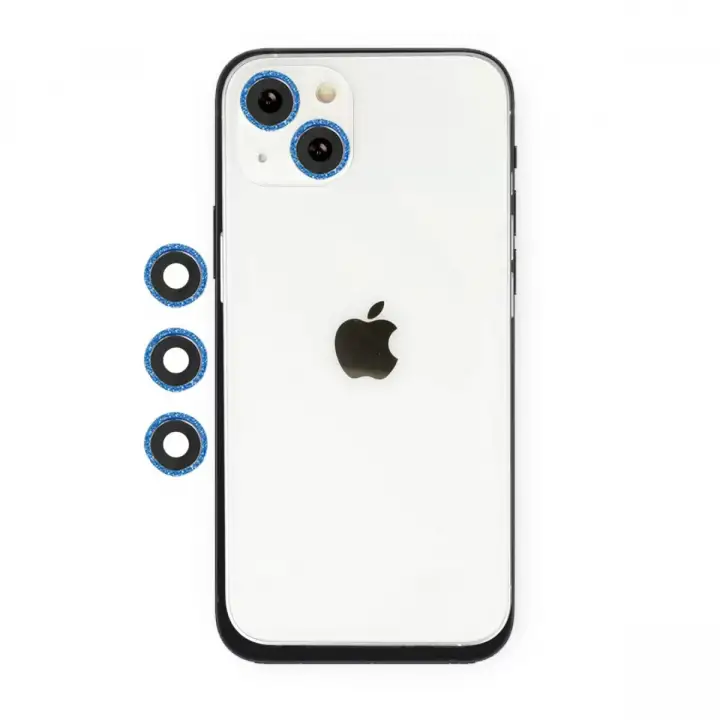Newface Apple iPhone 14 Shine Kamera Lens - Mavi