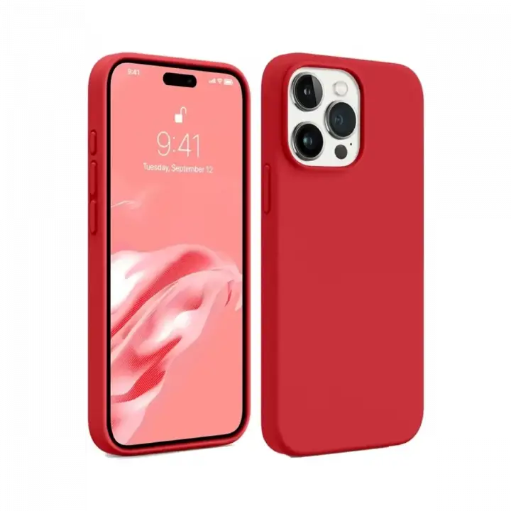 Newface Apple iPhone 15 Pro Kılıf First Silikon - Kırmızı