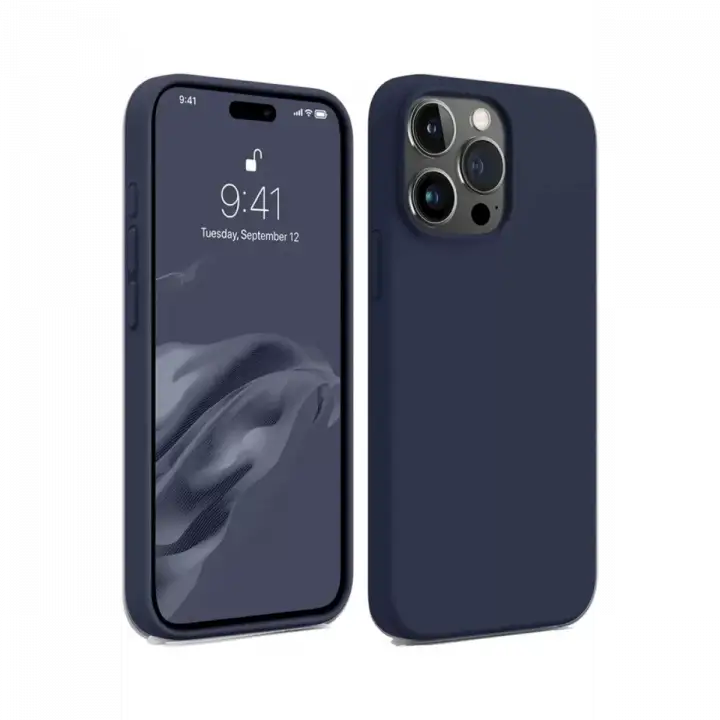 Newface iPhone 15 Pro Kılıf First Silikon - Lacivert