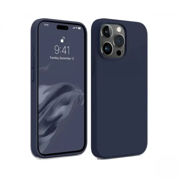 Newface iPhone 15 Pro Kılıf First Silikon - Lacivert