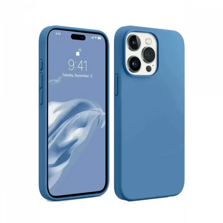 Newface iPhone 15 Pro Kılıf First Silikon - Mavi