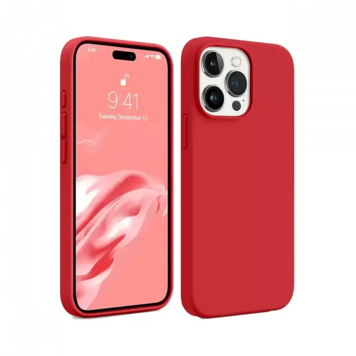 Newface Apple iPhone 15 Pro Max Kılıf First Silikon - Kırmızı