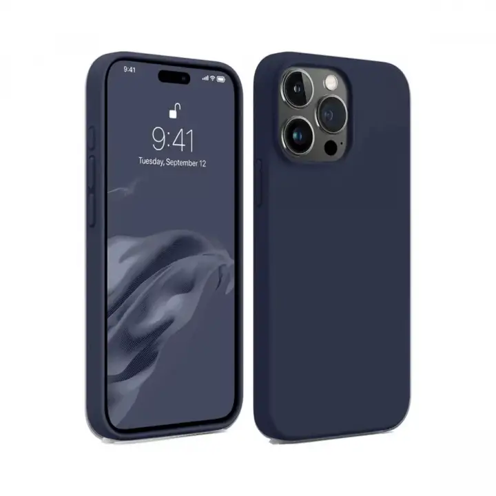 Newface iPhone 15 Pro Max Kılıf First Silikon - Lacivert