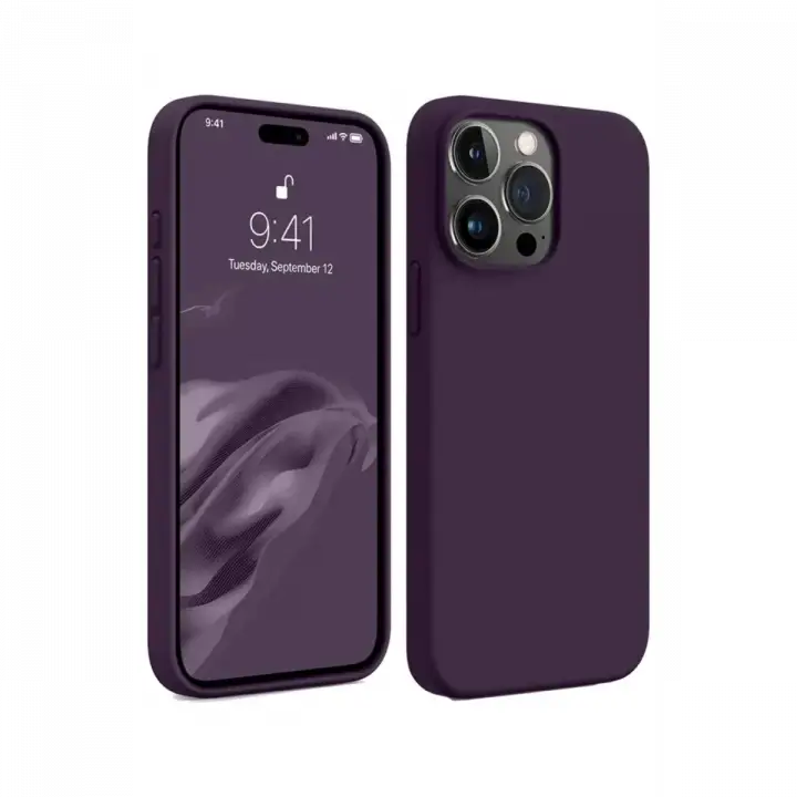 Newface Apple iPhone 15 Pro Max Kılıf First Silikon - Mürdüm
