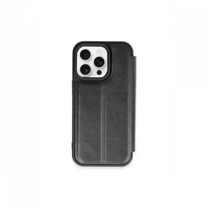 Newface Apple iPhone 15 Pro Max Kılıf Flip Cover - Siyah