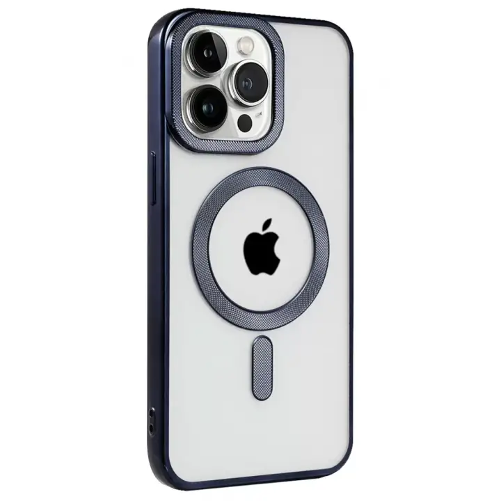 Newface Apple iPhone 15 Pro Max Kılıf Kronos Magsafe Kapak - Lacivert