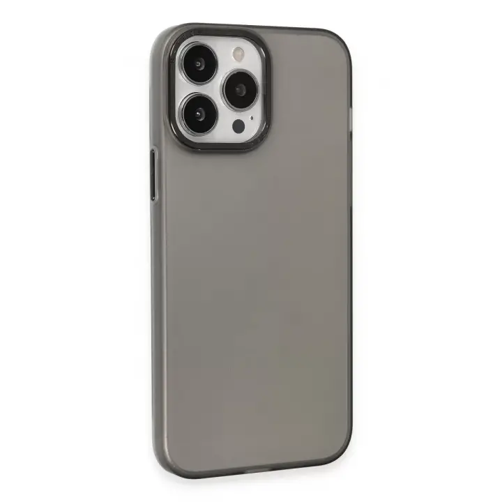 Newface Apple iPhone 15 Pro Max Kılıf Modos Metal Kapak - Siyah