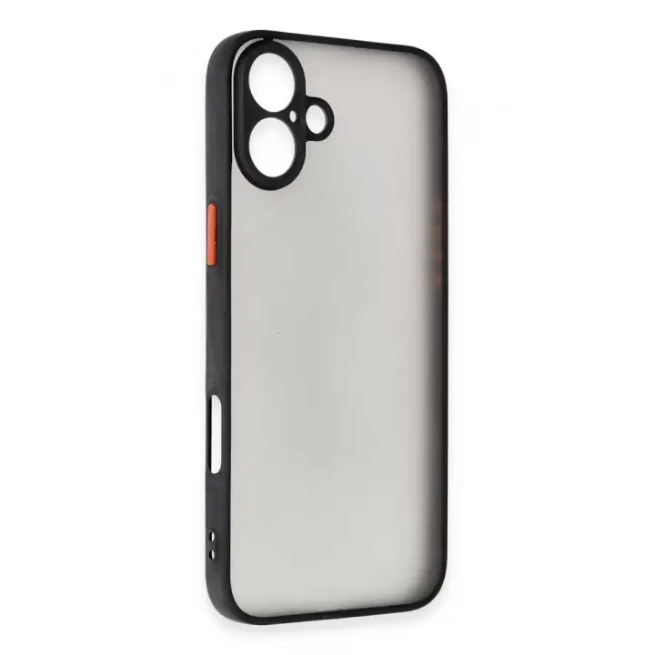 Newface Apple iPhone 16 Kılıf Montreal Silikon Kapak - Siyah