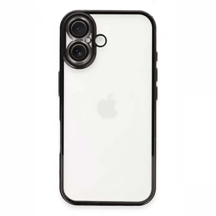 Newface Apple iPhone 16 Plus Kılıf Razer Lensli Silikon - Siyah