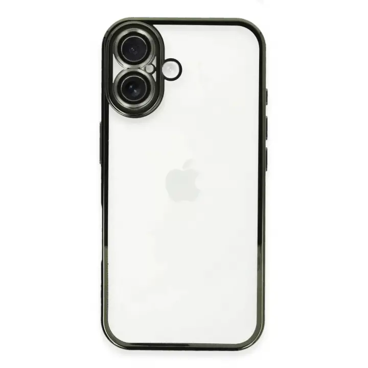 Newface Apple iPhone 16 Plus Kılıf Razer Lensli Silikon - Yeşil